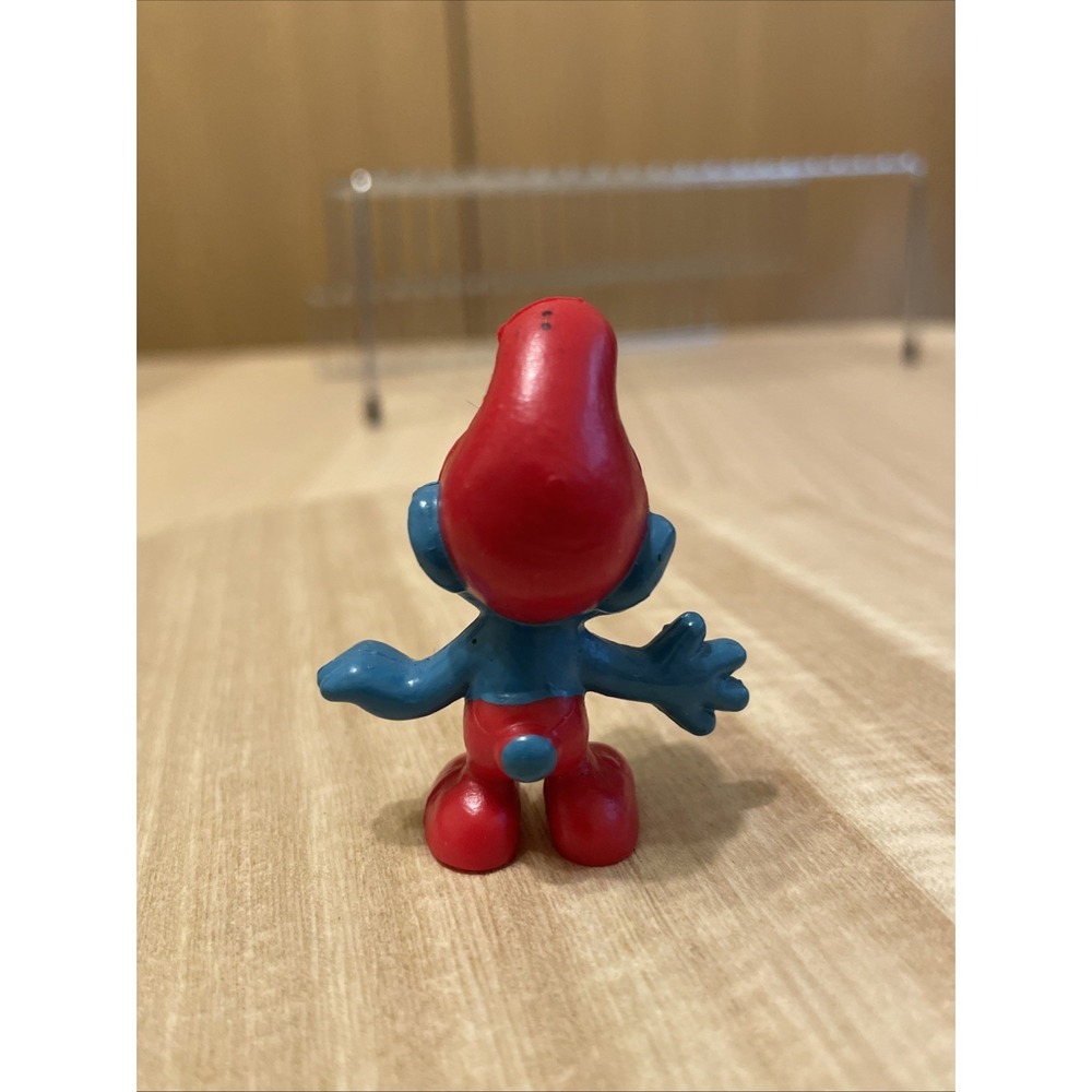 Vintage Schleich Papa Smurf PVC Figure 1989 Hong Kong Red Hat Smurfs 2" - Picture 3 of 6